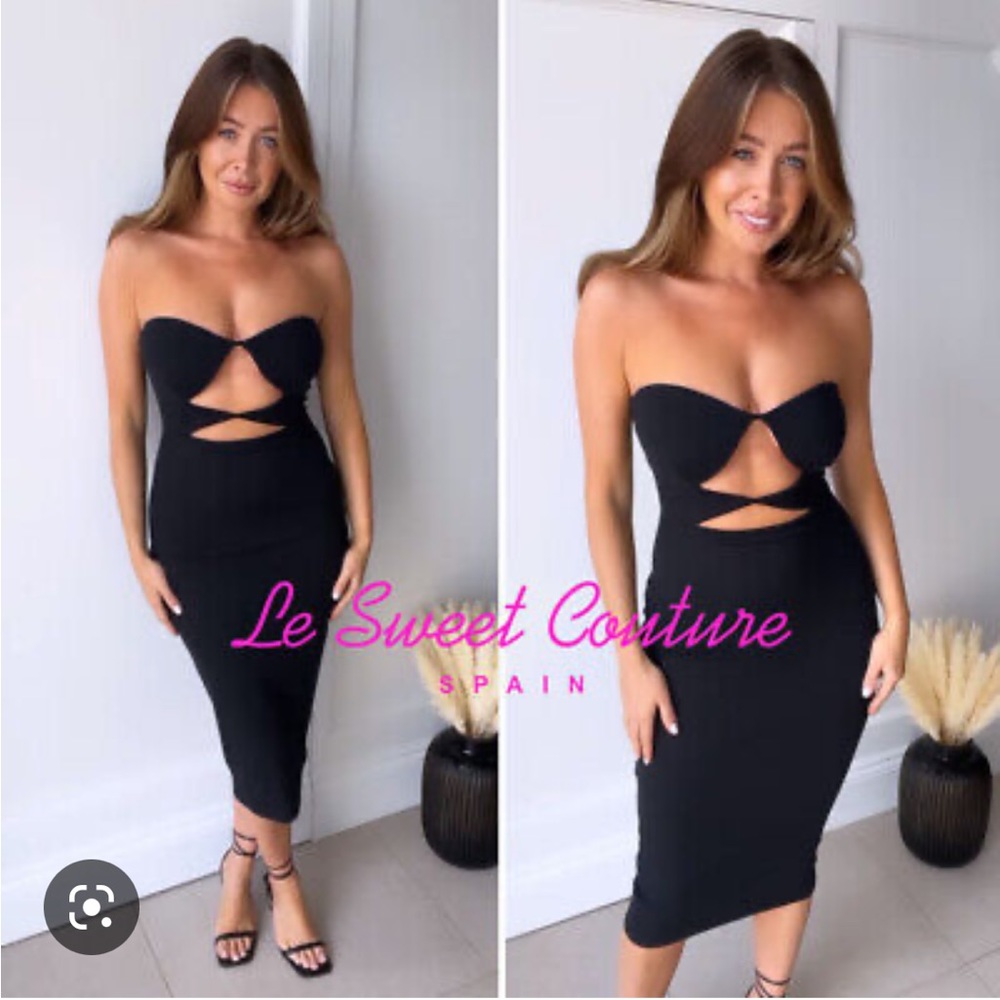 NWT Zara cut out dress black